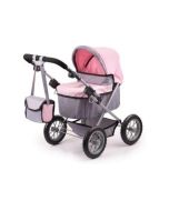 Wózek głęboki dla lalki różowy