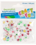 Ozdoba dekoracyjna kolorowe oczy 10mm 100el