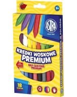 Kredki woskowe 18 kolorów ASTRA