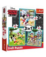 Puzzle 3w1 Myszka Miki z przyjaciółmi TREFL