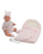 Lalka bobas w różowym beciku 42cm