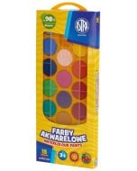 Farby akwarelowe fi 23.5mm 18 kolorów ASTRA