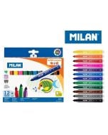 Flamastry maxi Super Washable 12 kolorów MILAN