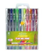 Długopisy żelowe fluorescencyjne 10 kolorów CRICCO
