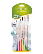Pędzelki szkolne drewniane 6szt CRICCO
