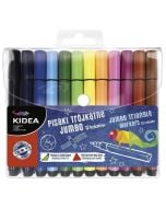 Pisaki trójkątne Jumbo 12 kolorów KIDEA