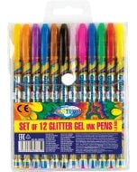 Zestaw długopisów żelowych Brokat 12 kol 80785