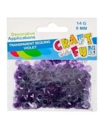 Cekiny transparentne 8mm fioletowy