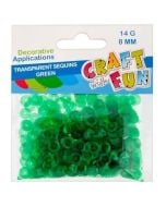 Cekiny transparentne 8mm zielony