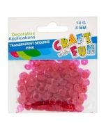 Cekiny transparentne 8mm różowy