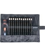 Zestaw ołówków w czarnym piórniku 8B-2H 12 sztuk