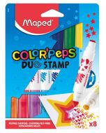 Flamastry dwustronne z pieczątkami 8 kol MAPED
