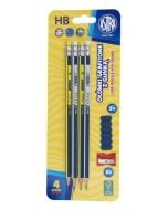 Ołówek grafitowy z gumką 4szt + temp.+ nakł. ASTRA