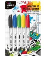 Markery do obuwia i tkanin 5 kolorów KIDEA