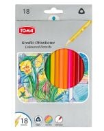 Kredki ołówkowe trójkątne 18 kolorów TOMA