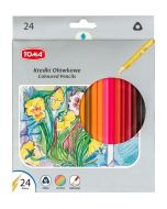 Kredki ołówkowe trójkątne 24 kolory TOMA