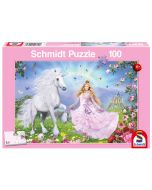 Puzzle 100 Księżniczka i jednorożec G3