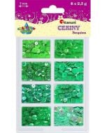 Cekiny 7mm 8 kolorów x 2,5g zielone