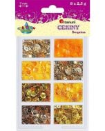 Cekiny 7mm 8 kolorów x 2,5g złote