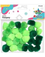 Pompony akrylowe 25mm zielone 30szt.