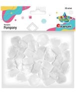 Pompony akrylowe 25mm białe 30szt.