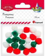 Pompony akrylowe mix 24 szt.
