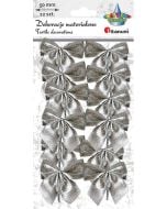 Kokarda materiałowa 50mm 12szt srebrna