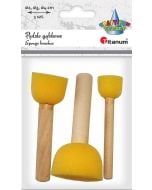 Pędzle gąbkowe płaskie mix 3szt.