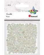 Koraliki plastikowe fasetowane 30g białe