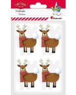 Naklejki papierowe 3D renifery 8szt