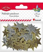 Naklejki piankowe gwiazdki 33mm mix 70szt.