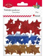 Naklejki piankowe brokatowe gwiazdki mix 45szt.