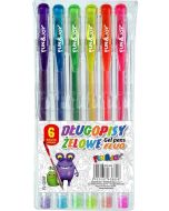 Długopisy żelowe fluo 6 kolorów