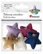 Ozdoba materiałowa Gwiazdki z krysztakiem mix 5szt