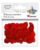 Materiałowe serca 20x17mm czerwone 80szt