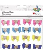 Filcowe kokardy 3D samoprzylepne 30x20mm mix 16szt