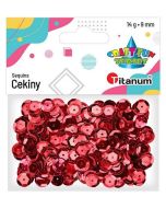 Cekiny 9mm okrągłe metaliczne czerwone