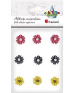 Kwiatki samoprzylepne z żywicy margerytki mix 9szt