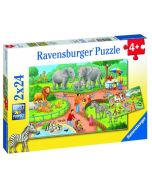 Puzzle 2x24 Dzień w zoo