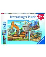 Puzzle 3x49 Duże pojazdy budowlane