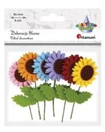 Filcowe słoneczniki na druciku 80mm mix 6szt