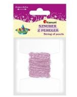 Perełki na sznurku 2,5mmx2m różowe