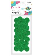 Pompony poliestrowe 25mm zielone 30szt