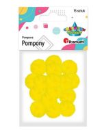 Pompony poliestrowe 18mm żółte intensywne 15szt