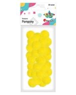 Pompony poliestrowe 25 mm żółte intensywne 30szt