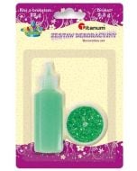 Klej z brokatem neonowy zielony w słoiczku