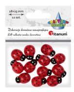 Drewniane biedronki samoprzylepne 3D 18x25mm 12szt