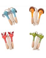 Skakanka z drewnanym uchwytem Zwierzaki