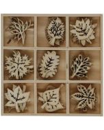 Drewniane dekoracje w pudełku mix 45szt