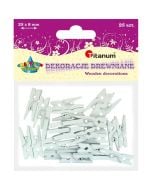 Klamerki drewniane białe 25szt